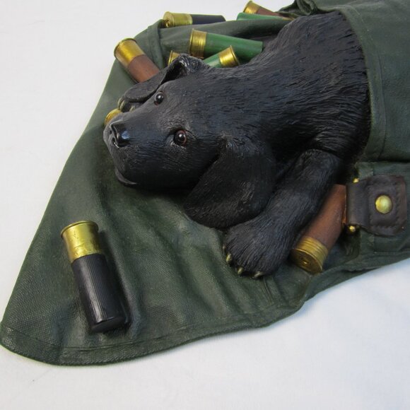 Ducks Unlimited Bradford Williams 2003 Black Lab Dog In Ammo Bag Statue 20" - Picture 5 of 15